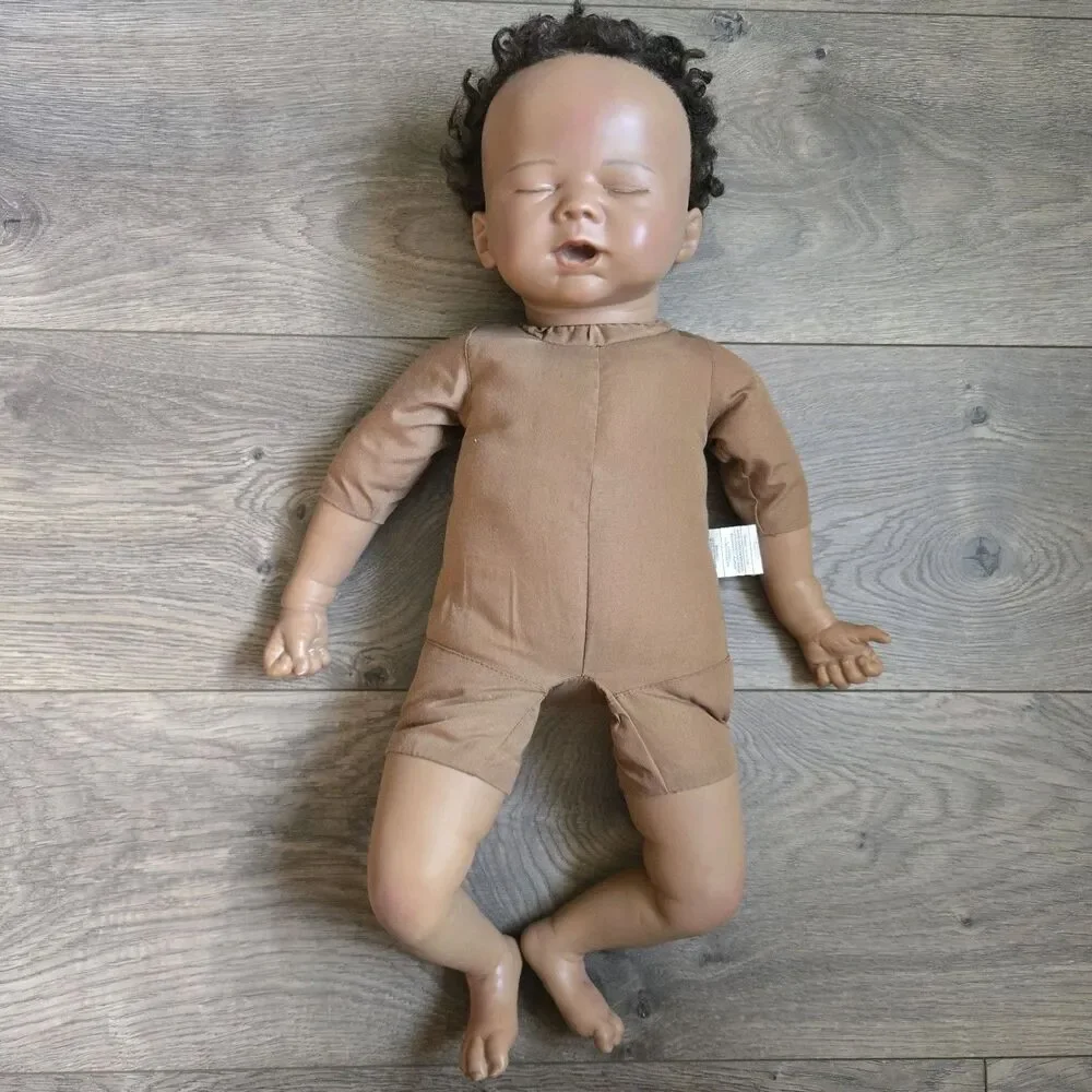 Ashton Drake Reborn Doll Marissa May Black Curly Hair Sleeping Vinyl 18